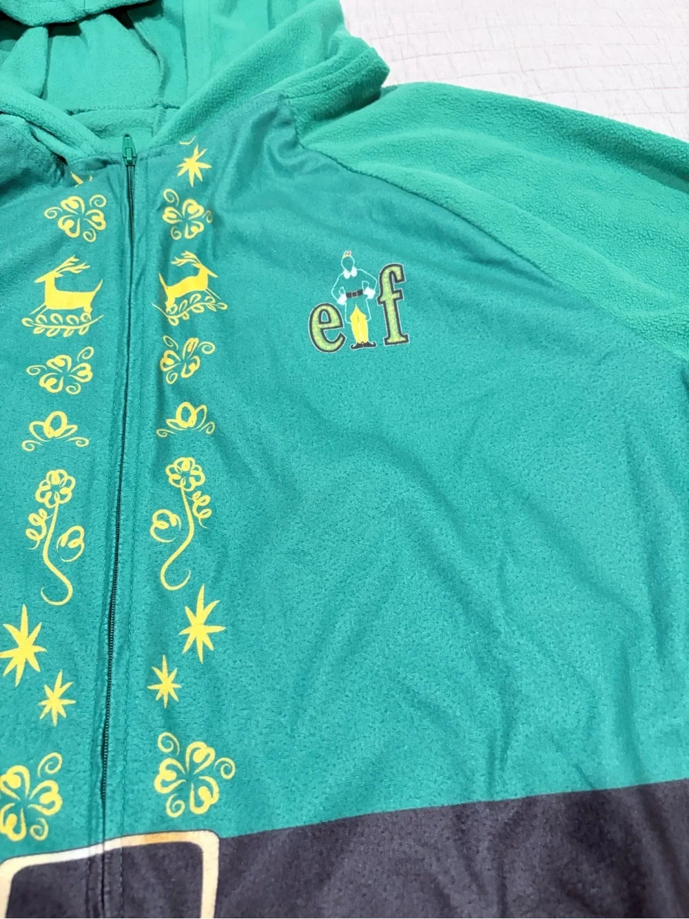 Elf Hooded One Piece Pajama Costume Adult XXL